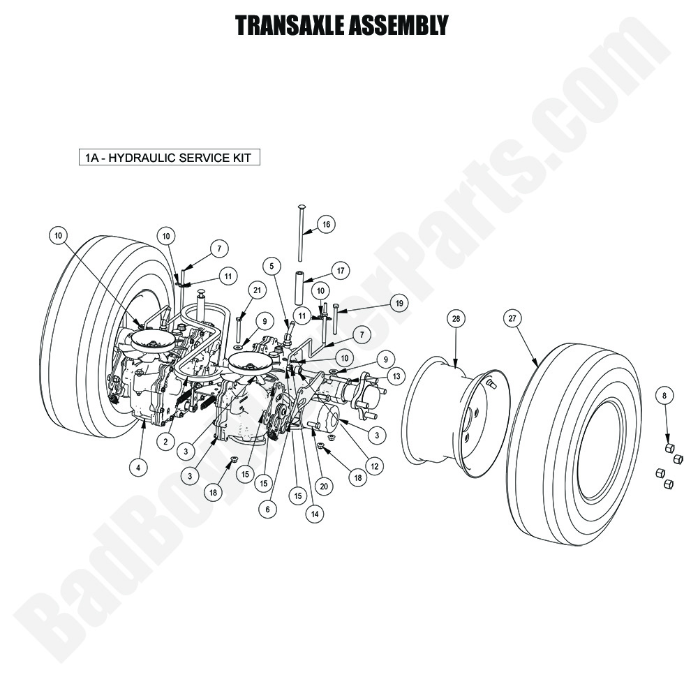 3518 - Bad Boy Mower Parts Lookup > 2024 > Revolt (36\" Deck) > Transaxle Assembly